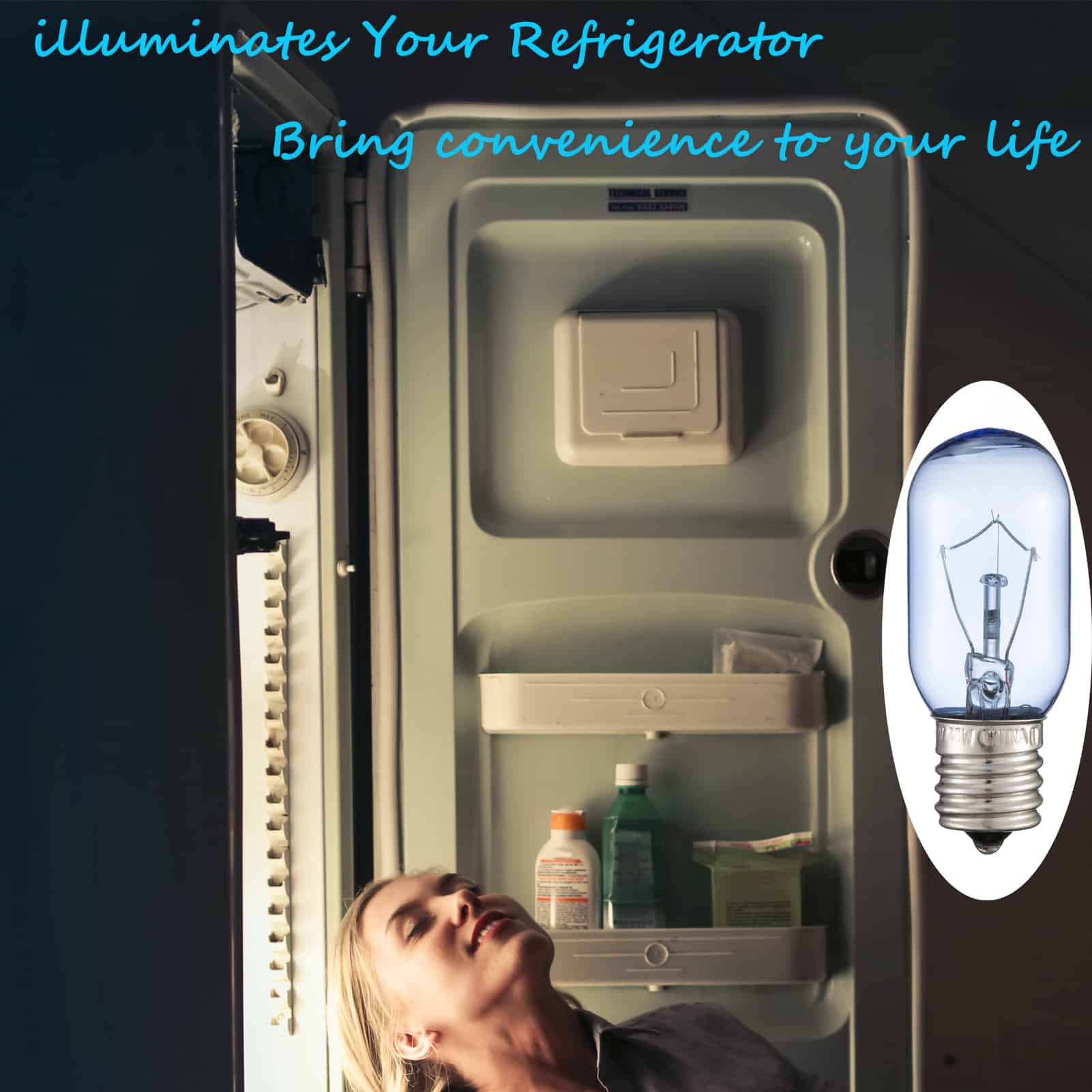 Premium 297048600 241552802 Refrigerator Light Bulb Replacement for T8 40W  Freezer Fridge Light Bulb Compatible with Whirlpool KitchenAid Electrolx