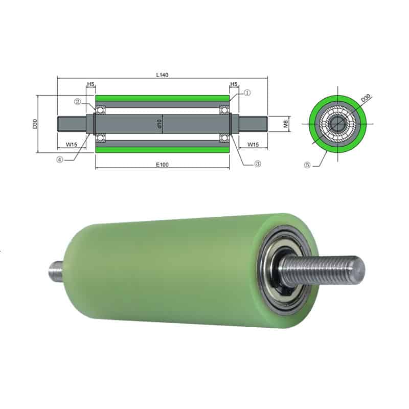 The drawing of rubber roller