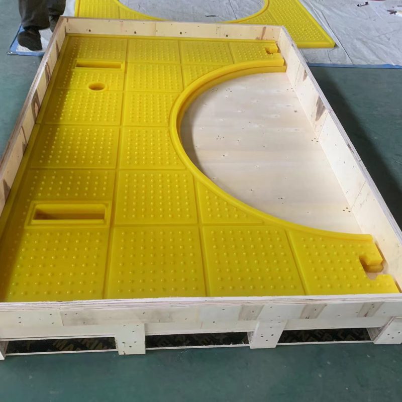 This is a box of rig rotary table safety mats for drilling rigs being shipped to a customer.