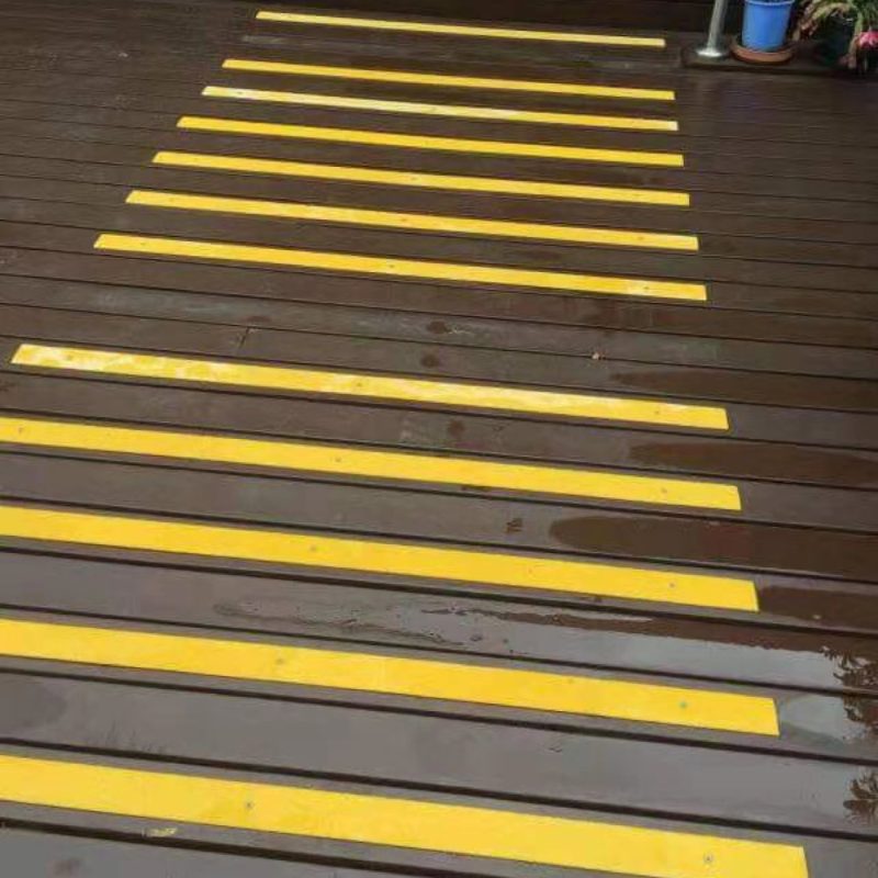 This is a floor covered with Safety Grip Nosing Rig Stair Treads produced by Suconvey.